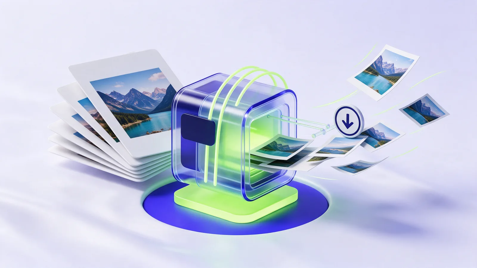 המרת תמונות ל-WebP: תמונות גדולות נכנסות למכשיר דחיסה ויוצאות קלות ומוכנות להורדה